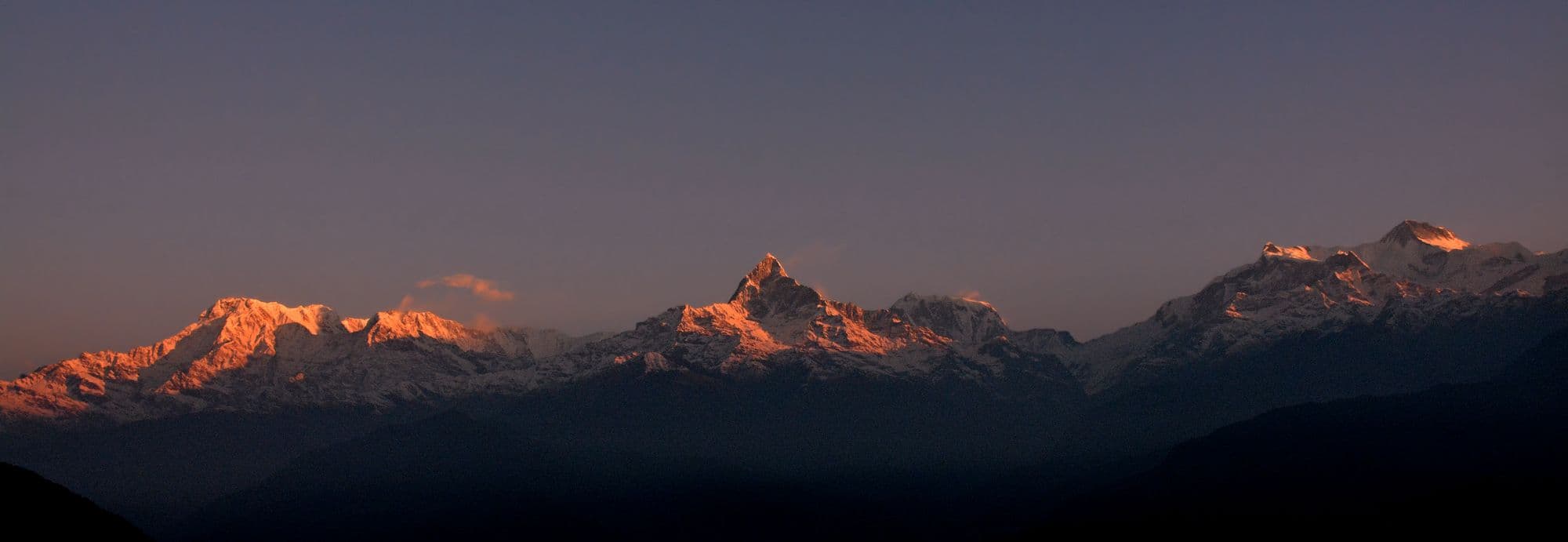 Sunrise over the Himalayan peaks of Nepal